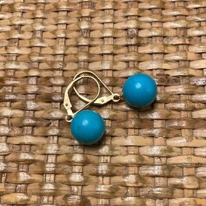 Chic Gold and Turquoise Drop Earrings